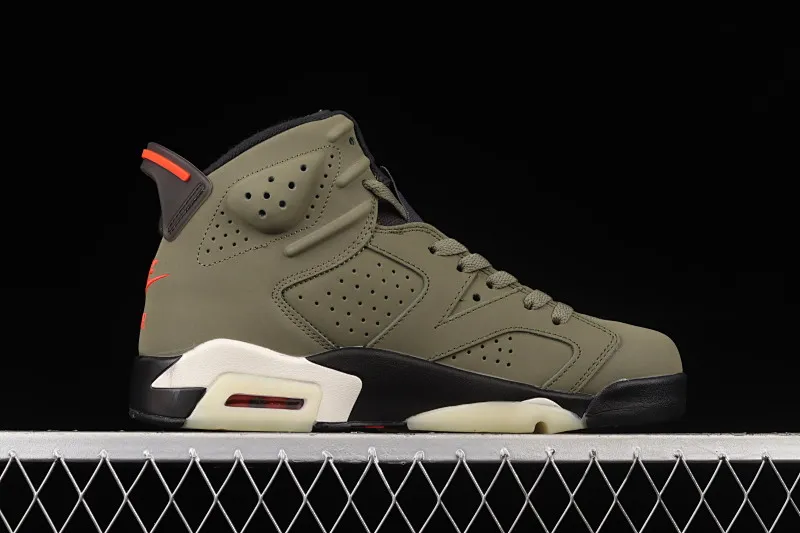 All Categories Air Jordan Jordan Series Basketball Shoes Air Jordan 6 Travis Scott x Air Jordan 6 AJ6 TS Joint Pocket Army Green Basketball Shoes CN1084-200